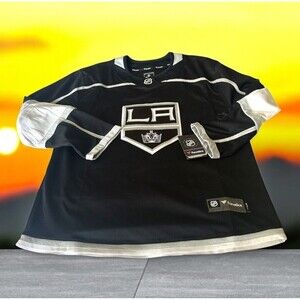 NWT Fanatics La Kings Mens Size Large Breakaway Jersey Black Home Blank Back